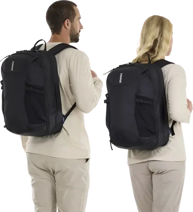 Rucsac Thule EnRoute 30L TEBP5416, Nylon 400D Rezistent la Apă, Compartiment Laptop 17" și Tabletă 11", Fermoare YKK Ranforsate, Negru