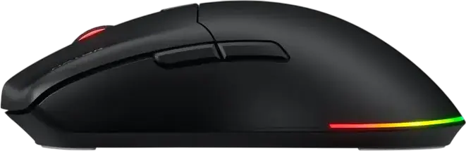 HATOR Pulsar 3 Wired Gaming Mouse, Black, PixArt PMW 3311 Optical Sensor, 12,000 DPI, HATOR Optical 100M Switches, RGB Backlight, PTFE Glides, 62g, USB Paracord Cable