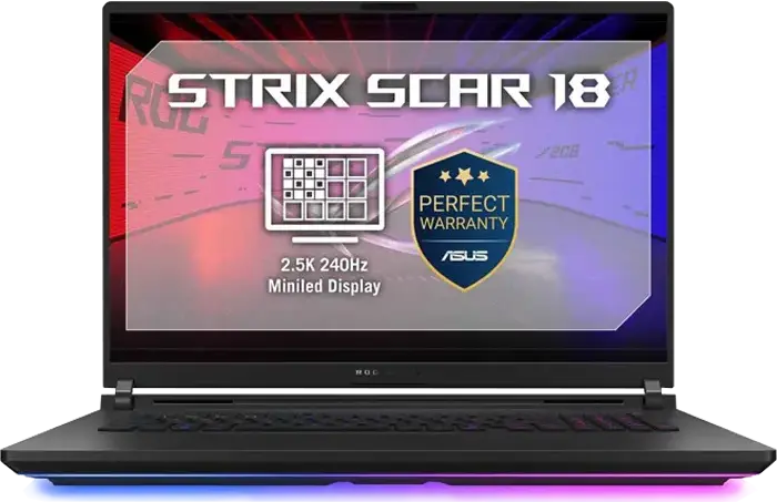 Laptop Gaming ASUS ROG Strix SCAR 18 G835LXG, Intel Core Ultra 9 290HX Plus, NVIDIA GeForce RTX 5090 24GB GDDR7, 64GB DDR5, SSD 2TB, Ecran 18" UHD+ Mini LED 240Hz, Windows 11 Home, Off Black