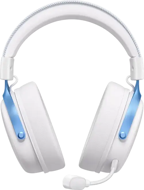 MCHOSE V9 Pro Gaming Headset, Sky White, Tri-mode Wireless 2.4GHz Bluetooth Wired, 7.1 Surround Sound, 53mm Neodymium Drivers, AI Noise-Canceling Mic, 250h Battery, for PC, Laptop, Switch, PS5, PS4, Mobile, Tablet
