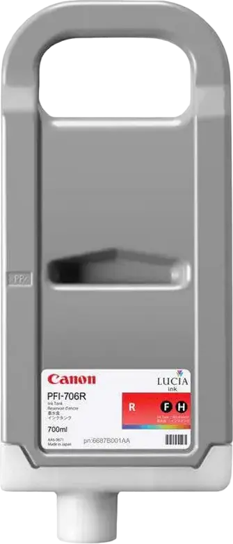 Canon PFI-706R Red Pigment Ink Cartridge 700ml LUCIA for imagePROGRAF iPF8300, iPF8400, iPF9400 Large Format Printers