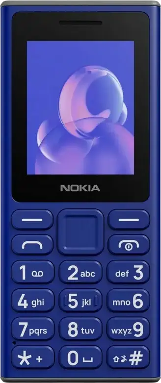 Nokia 105 (2024) Feature Phone, 2.0-inch Display, Dual SIM, Wireless FM Radio, MP3 Player, LED Flashlight, 1000 mAh Battery, Blue