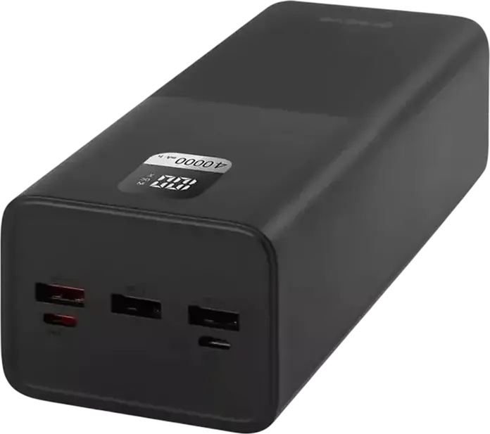 Proove Giant Lite 40000mAh Power Bank, 22.5W Fast Charging PD QC, LCD Display, 5 Output Ports, Laptop Charging Support, ABS+PC, Color: Black