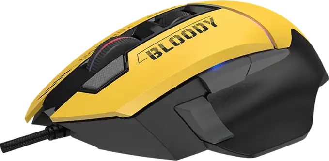 Bloody W95 Ultra Wired Gaming Mouse, Lime, Alpha 20K Sensor, 20,000 CPI, 350 IPS, 40G, 2000Hz Polling Rate, RGB Backlit, 512KB Onboard Memory, Fire Wheel, USB