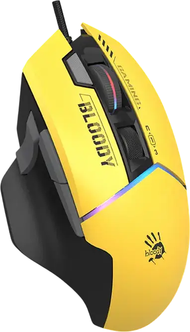 Bloody W95 Ultra Wired Gaming Mouse, Lime, Alpha 20K Sensor, 20,000 CPI, 350 IPS, 40G, 2000Hz Polling Rate, RGB Backlit, 512KB Onboard Memory, Fire Wheel, USB