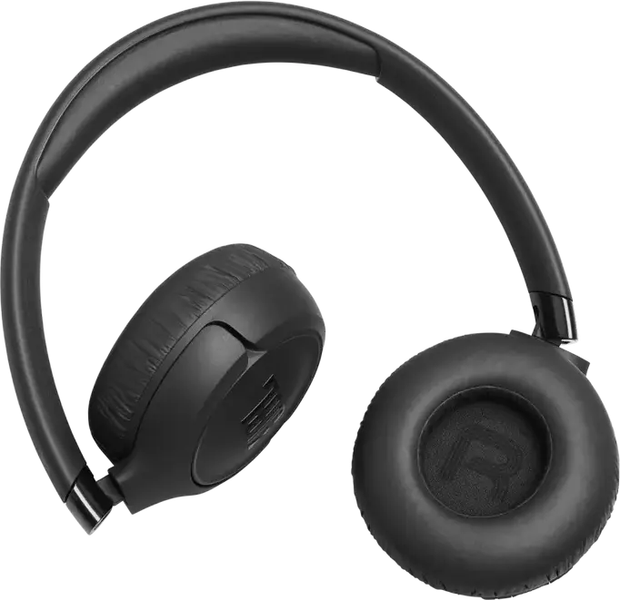 JBL Tune 680NC Wireless/Wired On-Ear Headphones, Black, Adaptive Active Noise Cancelling, Pure Bass Sound, Spatial Sound, 76h Battery, 1.2m Cable, Multipoint Connection