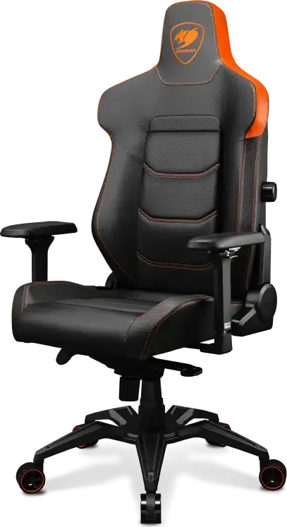 Scaun Gaming Cougar ARMOR EVO, PVC Piele, Negru/Portocaliu