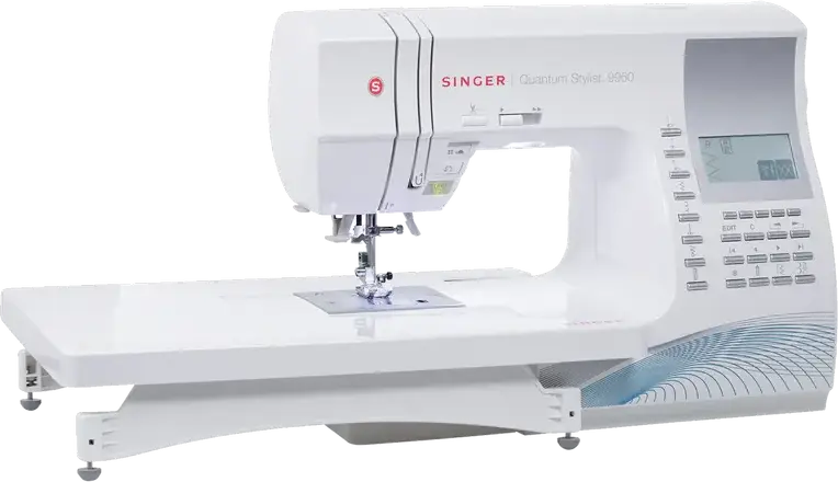 Singer Quantum Stylist 9960 Computerized Sewing Machine, 600 Built-in Stitches, 5 Fonts, 13 One-Step Buttonholes, Automatic Thread Cutter, White