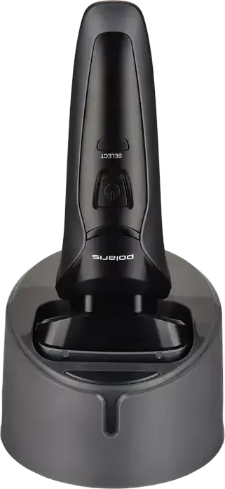 Polaris PMF1016RC Wet & Dry 7D PROF 4+ Foil Shaver, 4 Floating Heads, Li-ion Battery, Digital Display, Charging Stand, Power Adapter, Cable, Protective Cap, Cleaning Brush, Storage Case, Black