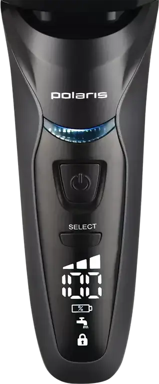 Polaris PMF1016RC Wet & Dry 7D PROF 4+ Foil Shaver, 4 Floating Heads, Li-ion Battery, Digital Display, Charging Stand, Power Adapter, Cable, Protective Cap, Cleaning Brush, Storage Case, Black
