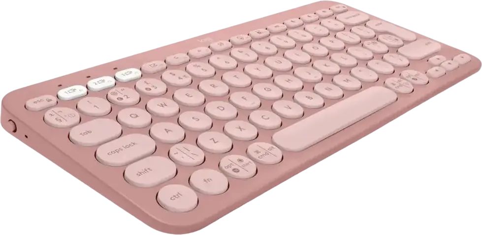 Set Logitech Pebble 2 Combo Tastatura Wireless K380s si Mouse M350s, Bluetooth si Logi Bolt, Conectare Multi-Device, Tehnologie Silent Touch, Culoare: Roz