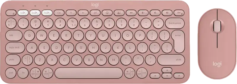 Set Tastatură + Mouse Logitech Pebble 2 Combo, Fără fir, Roz