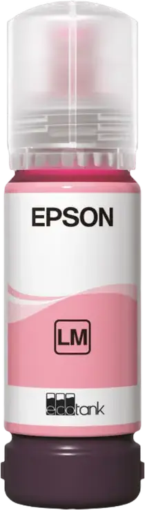 Epson 108 EcoTank Light Magenta Dye-based Ink Bottle 70ml for L8050 L18050 Photo Printers, High Yield 6-Color Set for Natural Skin Tones