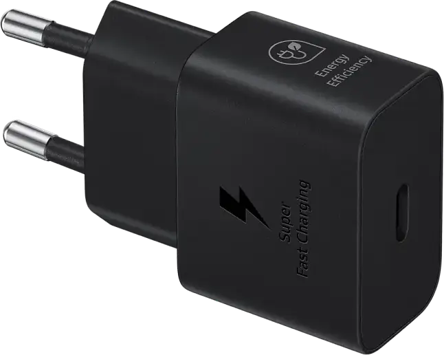 Samsung EP-T2510 25W USB-C Wall Charger, Black, Super Fast Charging SFC, PD 3.0 PPS, GaN Technology, Type-C to Type-C Cable Included