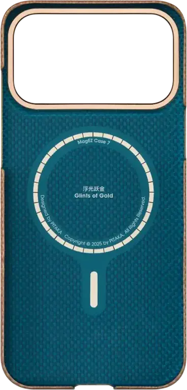 Pitaka Ultra-Slim Case for Apple iPhone 17 Pro Max, Golden Glint, Aerospace-grade Aramid Fiber, MagSafe Compatible, Minimalist Lightweight Protective Cover
