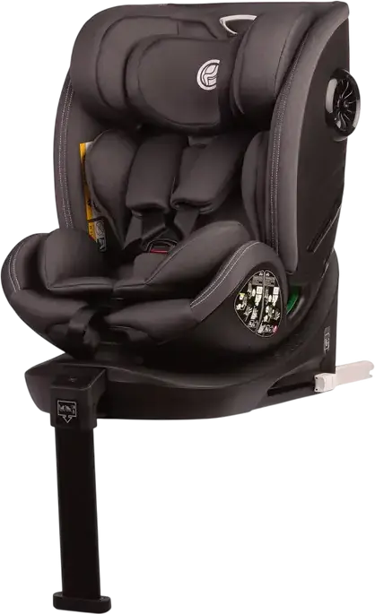 Caretero Fortis i-Size 360 Degree Swivel Car Seat, ISOFIX with Support Leg, ECE R129/02, 40-150 cm, 0-36 kg, 5-Point Harness, Antibacterial Polyester Fabric