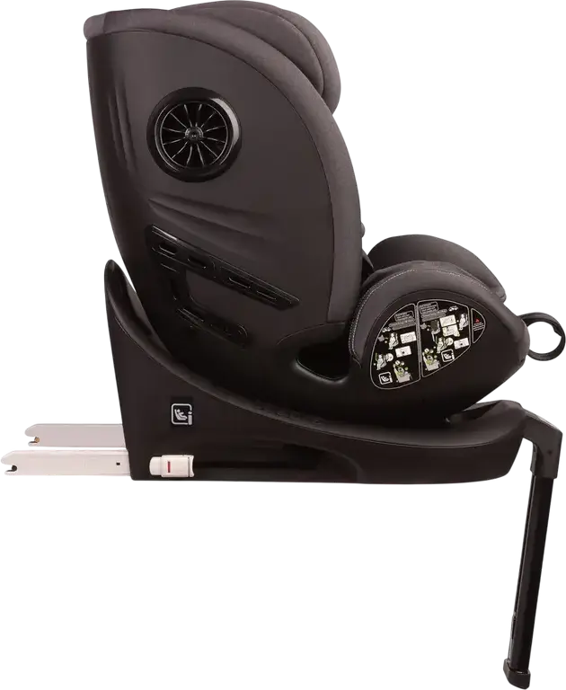 Caretero Fortis i-Size 360 Degree Swivel Car Seat, ISOFIX with Support Leg, ECE R129/02, 40-150 cm, 0-36 kg, 5-Point Harness, Antibacterial Polyester Fabric