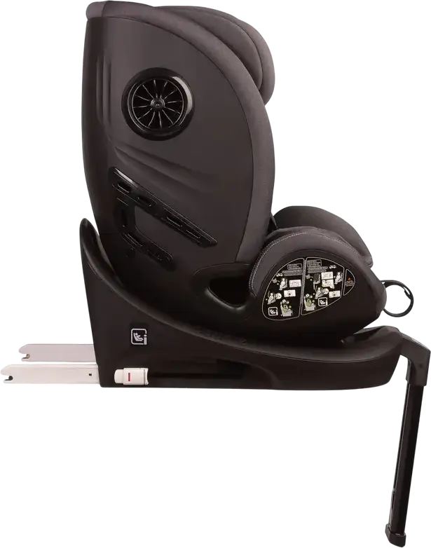 Caretero Fortis i-Size 360 Degree Swivel Car Seat, ISOFIX with Support Leg, ECE R129/02, 40-150 cm, 0-36 kg, 5-Point Harness, Antibacterial Polyester Fabric