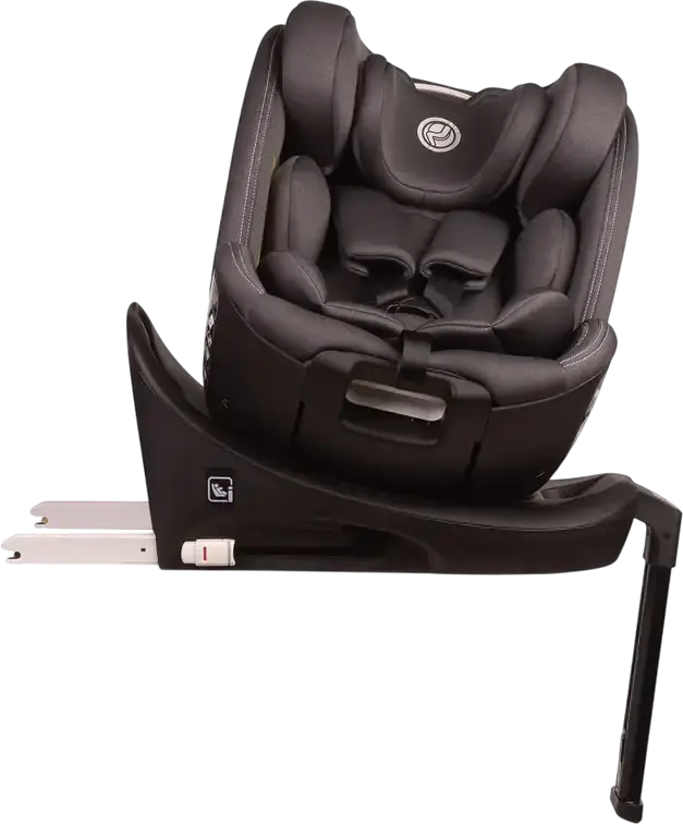 Caretero Fortis i-Size 360 Degree Swivel Car Seat, ISOFIX with Support Leg, ECE R129/02, 40-150 cm, 0-36 kg, 5-Point Harness, Antibacterial Polyester Fabric
