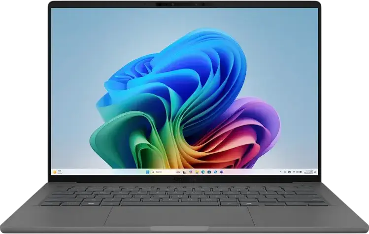 Ноутбук ASUS Zenbook A14 OLED UX3407, Qualcomm Snapdragon X Plus 8 ядер, 16ГБ LPDDR5X RAM, 512ГБ SSD, Экран 14" WUXGA OLED, Windows 11 Home, цвет Iceland Gray