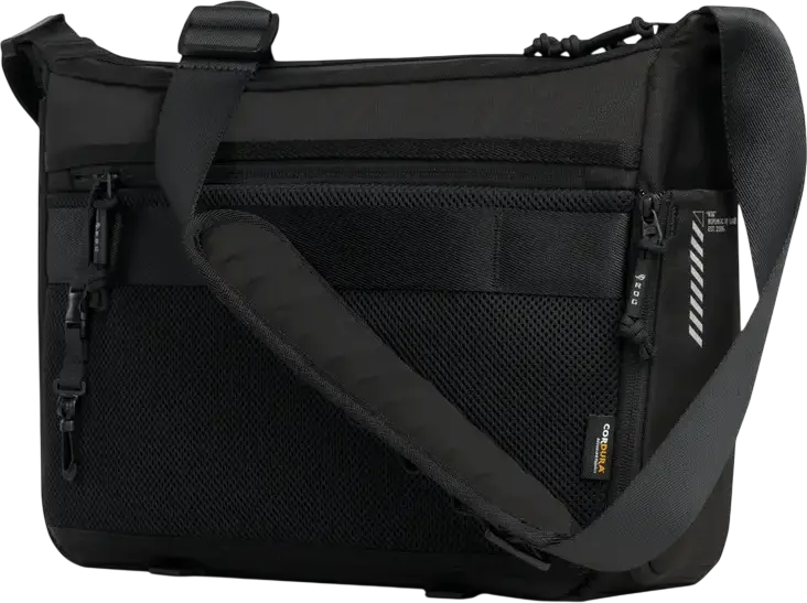 ASUS ROG Archer Messenger 14 (BC2400) Shoulder Bag for 14-inch Laptops, Cordura, PU-Leather, Polyester, Nylon, RFID Blocking, Molle System, Black