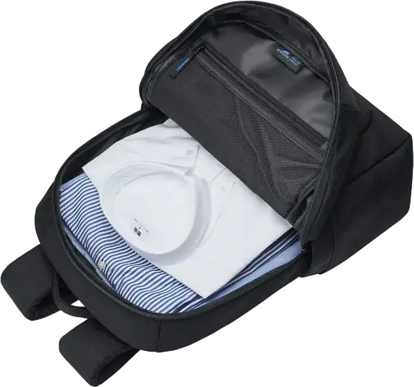 Rivacase 8062 Boboli Laptop Backpack for 15.6-16 inch Laptops, Capacity 15.6-16 Inch, Water-Resistant RPET Polyester, Neoprene Protection, Black