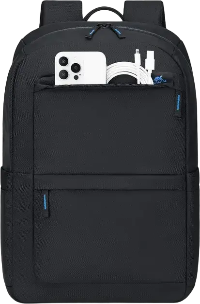 Rivacase 8062 Boboli Laptop Backpack for 15.6-16 inch Laptops, Capacity 15.6-16 Inch, Water-Resistant RPET Polyester, Neoprene Protection, Black