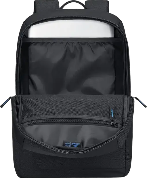 Rivacase 8062 Boboli Laptop Backpack for 15.6-16 inch Laptops, Capacity 15.6-16 Inch, Water-Resistant RPET Polyester, Neoprene Protection, Black