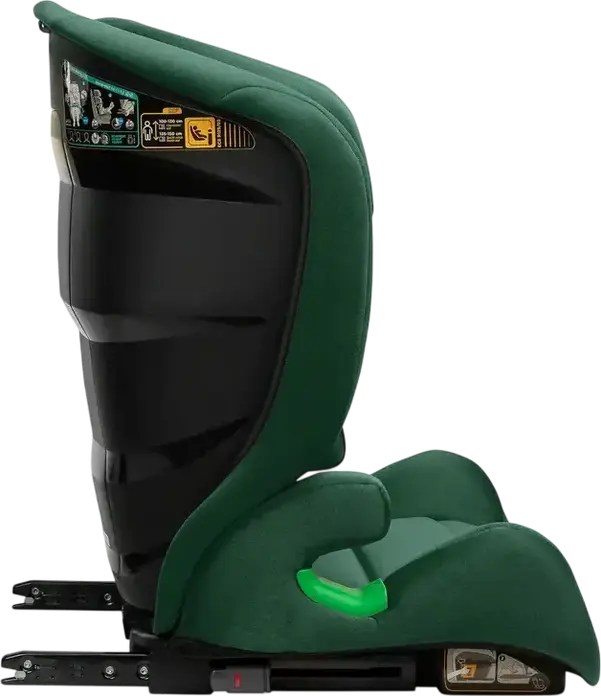 Caretero Nimbus Car Seat Group 2/3, i-Size ECE R129, 15-36 kg, 100-150 cm, 4-12 Years, Isofix and Belt Installation, 11-Position Adjustable Headrest, Dark Green