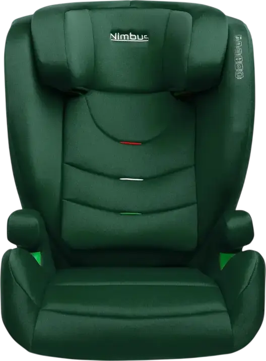 Caretero Nimbus Car Seat Group 2/3, i-Size ECE R129, 15-36 kg, 100-150 cm, 4-12 Years, Isofix and Belt Installation, 11-Position Adjustable Headrest, Dark Green