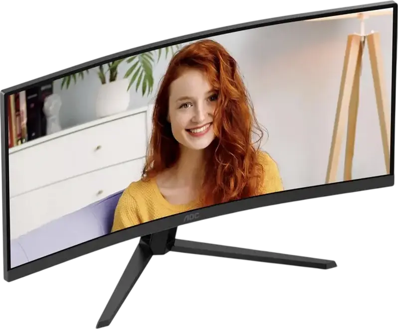 34" Monitor de birou AOC CU34B3E, VA 3440x1440 WQHD, Negru