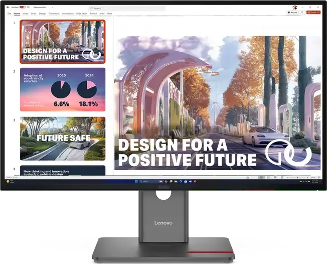 27" Monitor Lenovo ThinkVision P27QD-40, IPS 2560x1440 WQHD, Negru