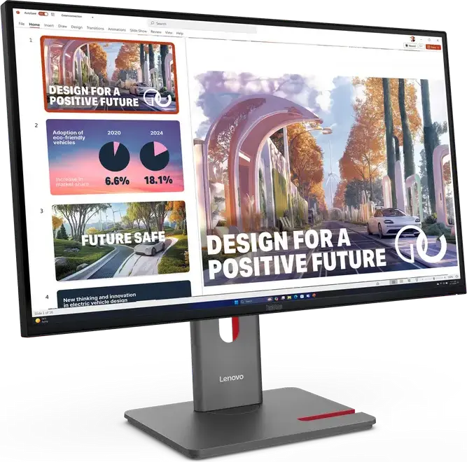 Monitor Lenovo ThinkVision P27QD-40 27" WQHD IPS, 2560x1440, 110Hz, USB-C PD 140W, RJ45 Ethernet, Design Fără Ramă, Anti-reflexie, Reglabil pe Înălțime