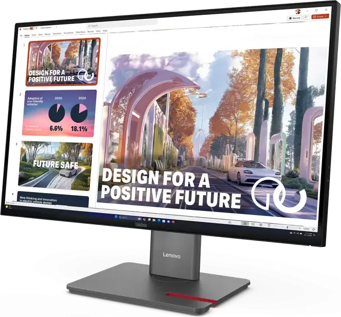 Monitor Lenovo ThinkVision P27QD-40 27" WQHD IPS, 2560x1440, 110Hz, USB-C PD 140W, RJ45 Ethernet, Design Fără Ramă, Anti-reflexie, Reglabil pe Înălțime