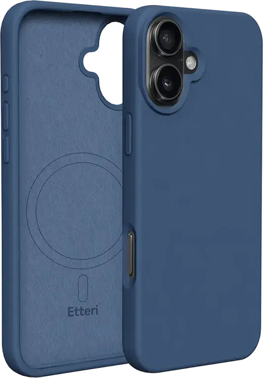 Husă Etteri Silicone Mag case pentru iPhone 16, Albastru-închis