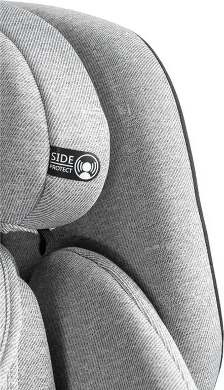 Caretero Lumi i-Size 360 Rotating Car Seat, ECE R129/03, ISOFIX with Support Leg, 0-36 kg, 40-150 cm, 0-12 Years, Memory Foam Fabric, Light Grey