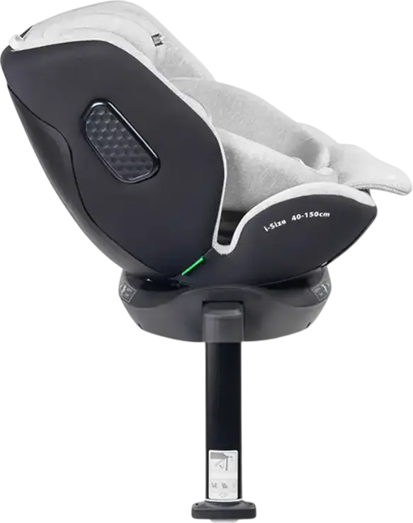 Caretero Lumi i-Size 360 Rotating Car Seat, ECE R129/03, ISOFIX with Support Leg, 0-36 kg, 40-150 cm, 0-12 Years, Memory Foam Fabric, Light Grey