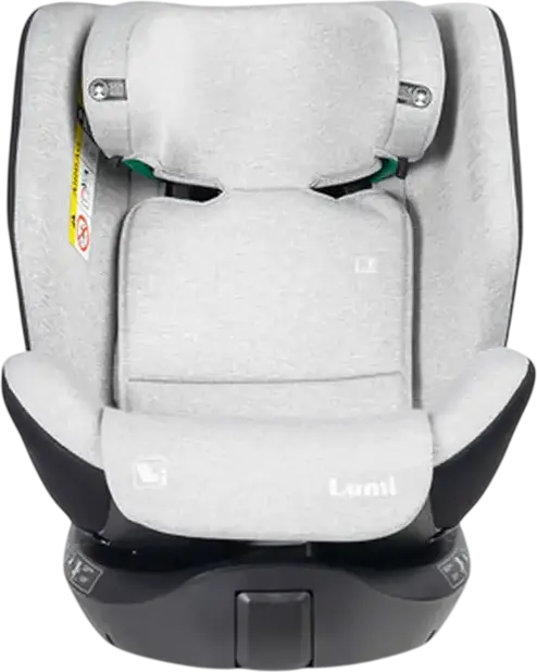 Caretero Lumi i-Size 360 Rotating Car Seat, ECE R129/03, ISOFIX with Support Leg, 0-36 kg, 40-150 cm, 0-12 Years, Memory Foam Fabric, Light Grey