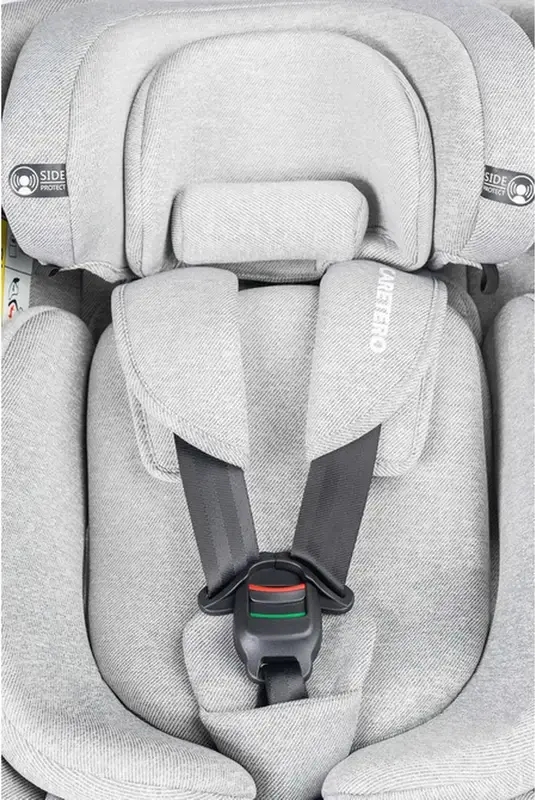 Caretero Lumi i-Size 360 Rotating Car Seat, ECE R129/03, ISOFIX with Support Leg, 0-36 kg, 40-150 cm, 0-12 Years, Memory Foam Fabric, Light Grey