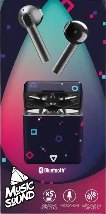 Casca Wireless TWS Cellularline Music Sound Fantasy, Negru, Bluetooth 5.1 Intraaurale cu Control Tactil, Microfon Integrat si Cutie de Incarcare