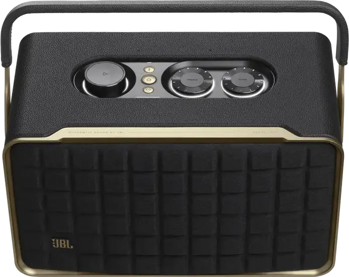 Портативная смарт-колонка JBL Authentics 300, ретро-дизайн, 100 Вт RMS, Wi-Fi, Bluetooth 5.3, AirPlay, Chromecast, Google Assistant и Alexa, Цвет: черный