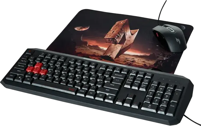 Acer Nitro NMP450 Gaming Mouse Pad, Medium 350x260x3mm, Low-Friction Polyester Surface with Non-Slip Rubber Base, Black and Red Graphic Design