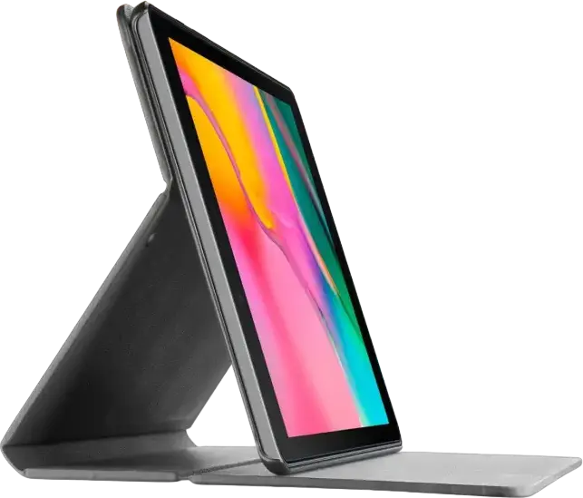 Husa Cellularline Folio pentru Samsung Galaxy Tab A 8.0 2019, Piele Sintetică și Coajă Semi-Rigidă cu Suport Pliabil Multi-Unghi, Negru