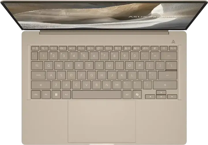 Laptop ASUS Zenbook A14 UX3407, Ecran 14" WUXGA OLED, Qualcomm Snapdragon X2 Elite, 32GB LPDDR5X RAM, SSD 1TB NVMe, NPU AI Hexagon, Ceraluminum, Bej Zabriskie, Windows 11