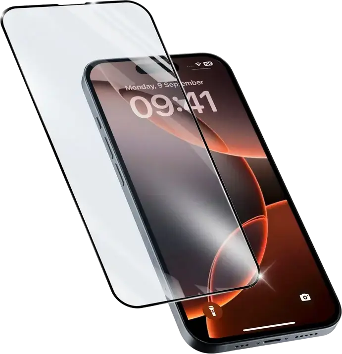 Cellularline Impact Glass Capsule for iPhone 16 Pro Max, TEMPGCAPIPH16PRMK, 9H Tempered Glass Screen Protector, Edge-to-Edge Thermoformed, Scratch and Shock Resistant