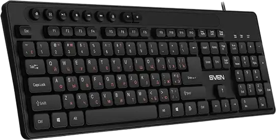 Tastatură Multimedia cu Membrană SVEN KB-C3060, Conectare USB, 113 Taste, Layout: Engleză, Rusă, Găuri de Drenaj pentru Lichide, Culoare: Negru