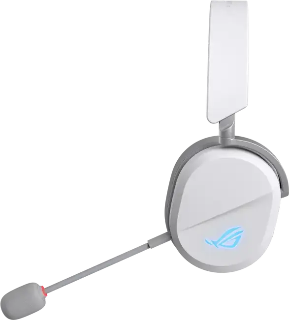 ASUS ROG Pelta Wireless Gaming Headset, White, Tri-mode Connectivity, ROG SpeedNova, 50mm Titanium Drivers, Detachable Boom Mic, Aura Sync RGB, 70h Battery