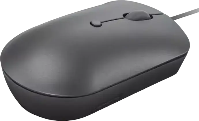 Lenovo 540 Wired Optical Mouse, Ambidextrous Design, 800-2400 dpi Adjustable Resolution, USB Interface, 1.8m Cable, Storm Grey