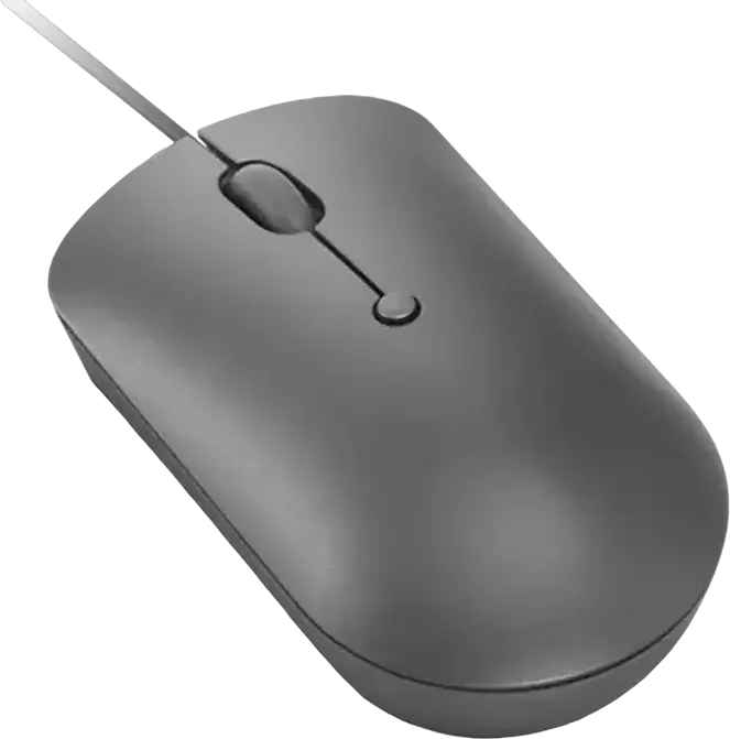 Lenovo 540 Wired Optical Mouse, Ambidextrous Design, 800-2400 dpi Adjustable Resolution, USB Interface, 1.8m Cable, Storm Grey