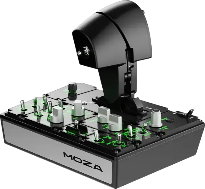 Manetă de accelerație MOZA MTP pentru PC Windows, Encoder Magnetic 15-bit, Joystick Hall-effect, 27 Taste Programabile, Grip din Aluminiu, Negru